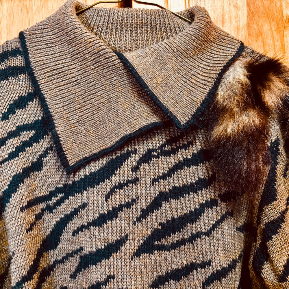 Sweater with Faux Fur Accent